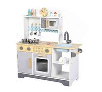 Alomejor Juego de Cocina de Madera, Juguetes Interactivos de Cocina con Accesorios Realistas, para Niños a Partir de 1 Año para Promover el Juego de Roles Imaginativo y Las Habilidades