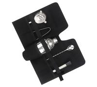 Alomejor Juego de Cócteles Portátil de Lona, Bolsa de Transporte para Barman de Mixología Profesional, Kit para Acampar Al Aire Libre (Black)