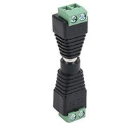 Alomejor Juego de Conectores de Alimentación CC de 5,5 X 2, Mm, Adaptadores Macho y Hembra Duraderos, Ideales para Cámaras CCTV y Luces LED, Material Plástico, 1 par