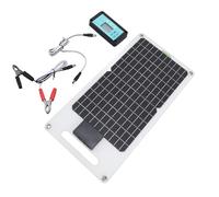 Alomejor Juego de Controlador de Panel Solar Eficiente de 100 A, 12 V, 24 V, con Doble Puerto de Salida USB Tipo C CC, para Cámara de Seguridad de Vehículos Recreativos de Teléfono, Silicio