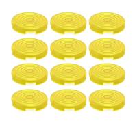 Alomejor Juego de Cubiertas de Botones para Jugadores de Lucha, 12 Protectores de Botones de Repuesto para Interruptores Kailh Cherry TTC Akko Glorious, Tamaño de 25,3mm (Yellow)