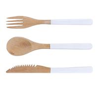 Alomejor Juego de Cubiertos de Madera Japoneses, Utensilios de Cocina Duraderos y Seguros sin BPA para Picnics Familiares Phoebe Wood (WHITE)