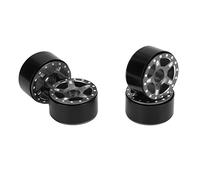 Alomejor Juego de Cubos de Rueda de Coche RC de Aleación de Metal con Tuerca Antideslizante M2 Duradera y Llave Cruzada para Coche Modelo Axial SCX24 Escala 1/24, Estabilidad Mejorada para Piezas de