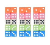Alomejor Juego de Dados de 6 Caras, 30 Piezas de Plástico Colorido con 5 Colores Translúcidos para Juegos de Mesa, Aprendizaje de Matemáticas en el Aula