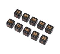 Alomejor Juego de Dados de 6 Caras en ángulo Recto de Plástico Negro para Educación de Escritorio, 10 Piezas Aplicables para Juegos de Mesa, de Matemáticas, Ligero y Duradero