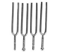 Alomejor Juego de Diapasones de 4 Piezas Kit de Diapasones de Metal Herramienta de Reparación de Instrumentos Estándar para Mantenimiento Plata Portátil y Fácil Almacenamiento para Técnicos Músicos