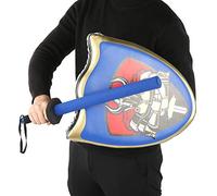 Alomejor Juego de Espada de Escudo para Niños, Material Seguro No Tóxico para Fiestas de Disfraces de Halloween, Combinación Roja (#1)