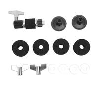 Alomejor Juego de Fieltros para Pedal de Bombo, 13 Piezas de Fieltros para Platillos Clutch con Herrajes de Acero Inoxidable y Almohadillas Antideslizantes para Accesorios de Batería (BLACK)