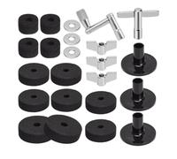 Alomejor Juego de Fieltros para Platillos de Batería, Kit de Fieltro para Platos for Batería (BLACK)