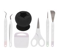 Alomejor Juego de Herramientas de Deshierbe de Vinilo, Herramientas Artesanales de Corte Preciso para Grabado Artesanal, Adecuado para Corte de Papel, álbum de Recortes, Juego de 7 Piezas (BLACK)