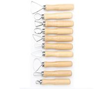 Alomejor Juego de Herramientas para Tallar Esculturas de Cerámica de Arcilla Duraderas para Dar Forma a Cortes para Artistas 10 Piezas para Manualidades Madera Natural