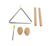 Alomejor Juego de Instrumentos de Percusión Triangulo, Juguetes Musicales de Madera con Huevos de Agitación para Aprendizaje Preescolar
