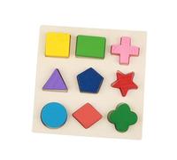 Alomejor Juego de Juguetes de Madera Geométrico Conjunto de Juguetes Educativos Puzzle de Bloque Colorido para Niños Herramienta de aprendizaje Temprano, Material de Madera No Tóxico para el
