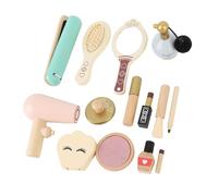 Alomejor Juego de Juguetes de Maquillaje de Madera, Juego de Simulación, Regalo Cosmético de Belleza para Niñas, con Accesorios Cosméticos de Madera para Creativo