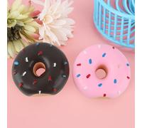Alomejor Juego de Juguetes para Perros de Látex de Primera Calidad, Formas de Rosquillas para Masticar y Limpiar los Dientes, Dispositivo de Sonido Incorporado, para Mascotas, 2 Piezas, Marrón y Rosa