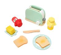 Alomejor Juego de Juguetes Tostadores para Niños, Máquina de Hacer Pan Segura, Coordinación Mano-ojo, Bloque de Madera Amarillo