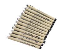 Alomejor Juego de Microbolígrafos, Bolígrafos de Dibujo Impermeables para Artistas que Dibujan, 12 Bolígrafos Multilínea con Clip de Metal para Ilustrador, Plástico