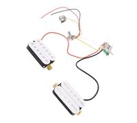 Alomejor Juego de Pastillas HH, Pastilla Humbucker Blanca Precableada con Tono Ajustable y Circuito de Volumen para Guitarra Eléctrica ST
