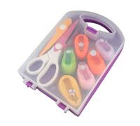 Alomejor Juego de Perforadoras para Manualidades, Herramienta Educativa de Fácil Operación para Niños, Fabricación de Papel, Aleación de Zinc Plástica