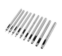 Alomejor Juego de Perforadores de Cuero, Herramienta de Perforación Hueca de Acero Afilado para Limpiar Agujeros en Juntas, Caucho, Vinilo, Kit de Manualidades de 10 Piezas para Ropa, Bolsos