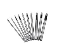 Alomejor Juego de Perforadores Huecos de Cuero Duraderos para Limpiar Agujeros en Juntas, Plástico, Caucho para Cinturón de Artesanía en Cuero, 10 Piezas