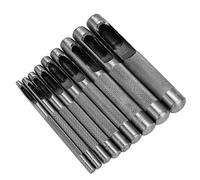 Alomejor Juego de Punzones Huecos para Cuero Perforadora de Agujeros de Corte Afilado de Alta Dureza para Artesanía en Cuero Ideal para Bolsos de Cinturón 9 Piezas de Acero Al Carbono de 2,5 a 10 Mm