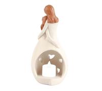 Alomejor Juego de Regalo con Candelabro para Abrazo de Madre e Hija, Luz LED Parpadeante, Decoración de Corazón para Sala de Estar, Dormitorio, Resina, 20x10x9cm