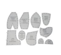 Alomejor Juego de Reglas de Plantilla Memory Bear, Cortador de Tela Acrílica Resistente para Coser y Acolchar, 10 Piezas de Plantilla Memory Bear para Uso Doméstico, la Mayoría de las Escenas (15