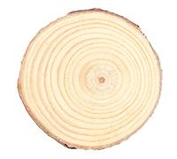 Alomejor Juego de Rodajas de Madera de Pino Natural para Manualidades, Pintura, Losas Redondas con Corteza de árbol para Centros de Mesa de Posavasos, Kit de Discos de Madera de 5 Tamaños para
