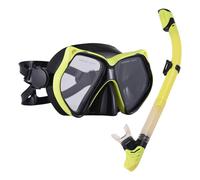 Alomejor Juego de Snorkel Máscara de Snorkel Seca para Nadar Válvula de Purga de Alta Transparencia Gafas y Juego de Adultos para PC PVC Silicona Negro 1 (#2)