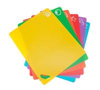 Alomejor Juego de Tablas de Cortar Antideslizantes y Flexibles para Utensilios de Cocina, Rojo, Naranja, Verde, Azul, Amarillo, Morado, para Carne, Verduras, Pescado, Fruta, Pan, 6 Piezas/juego para