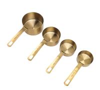 Alomejor Juego de Tazas Medidoras de Acero Inoxidable, Utensilios de Cocina Duraderos para Cocinar y Hornear, 4 Uds.