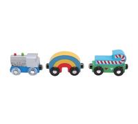 Alomejor Juego de Trenes de Madera, Juguete Educativo de Madera de Arce de 3 Piezas para Aprendizaje Preescolar, con Serie de Trenes Expandibles para Niños Pequeños de 3 Años