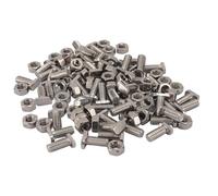 Alomejor Juego de Tuercas de Pernos M6X14 de Acero Inoxidable para Invernadero para Jardinería de Plantas Al Aire Libre, Kit Surtido de Tornillos de Tuercas Hexagonales Resistentes de 50 Piezas