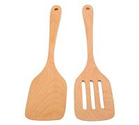 Alomejor Juego de Utensilios de Cocina de Madera de Haya, Espátulas Ligeras Resistentes Al Calor para Cocina, 2 Unidades, Fácil de Limpiar