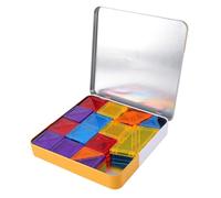 Alomejor Juego de Viaje con Azulejos Magnéticos, Bloques de Construcción Magnéticos Educativos con Caja de Metal para Paseos en Coche, Restaurantes y Vuelos