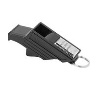 Alomejor Juez de Cámara de Doble Aire Profesional Silbato para Baloncesto Voleibol, Material Resina ABS, Percha Nylon Ajustable (plata pintada de negro)