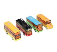 Alomejor Juguete de Autobús de 4 Piezas, Vehículos Extraíbles con Puertas Que Se Pueden Abrir y Diseño Multifuncional, Coches Modelo de Autobús de Simulación para Niños (Estilo 1)