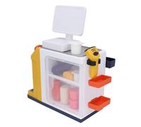 Alomejor Juguete de Supermercado Simulado, Caja Registradora de Juego de Simulación con Cafetera, Escáner de Nevera para Niños, Juego Educativo