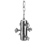 Alomejor Juguete Interactivo de Rompecabezas de Pájaros de Acero Inoxidable para Ejercicio y Entrenamiento de Pájaros Pequeños, para Periquitos, Cacatúas, Conures, 3,9x8,3 Pulgadas