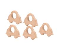 Alomejor Juguetes Mordedores para Bebés, Anillos de Dentición de Madera de Haya, Desarrollo de la Coordinación Ojo-mano, Juego de 5 Piezas para Bebés (Tipo 3)