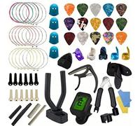 Alomejor Kit de Accesorios para Guitarra, Juego Completo de Herramientas de Selección de Capo y Afinador para Guitarra, Mandolina Banjo