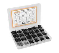 Alomejor Kit de Arandelas de Tuerca de Tornillo con Cabeza Hexagonal Duradera, Surtido de Acero Al Carbono de 1220 Piezas para Iluminación de Hardware