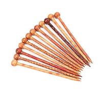 Alomejor Kit de Bricolaje de Palitos para el Cabello con Estampado Retro, Mano de Obra Exquisita para Varios Peinados, Regalo Ideal para Mujeres, Palitos de Madera de 5,2 Pulgadas