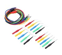 Alomejor Kit de Cables de Prueba con Conector Tipo Banana, Clips Niquelados Duraderos para Pruebas Precisas de Multímetro, Tamaño de 4 Mm con 15 Sondas
