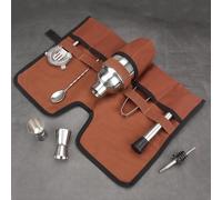Alomejor Kit de coctelería,versátil Ideal para picnics y Aventuras al Aire Libre,Bolsa de Bar,Herramientas Completas marrón for Bartenders familias Eventos Exteriores