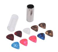 Alomejor Kit de Diapositivas para Guitarra, 2 Piezas de Diapositivas de Acero Inoxidable y Vidrio con Acabado Liso para Afinar el bajo de la Guitarra