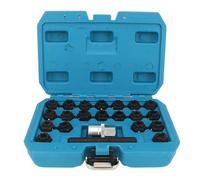 Alomejor Kit de Extracción de Llave de Bloqueo de Rueda, Herramienta Duradera de Extracción de Tuercas para Taller de Automóviles, Hecha de Cromo Molibdeno con 20 Enchufes para Propietarios de