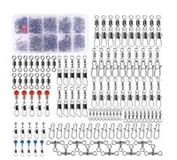 Alomejor Kit de Giratorios de Pesca de 115 Piezas, Conector de Línea Giratorio de Barril Portátil para Trucha Lubina, Herramienta Versátil para Varios Escenarios de Pesca, Material de Acero Inoxidable