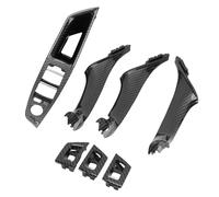 Alomejor Kit de Manija de Puerta Interior 7 Piezas Juego de Manija de Puerta Interior con Cubiertas de Interruptor de Ventana Reemplazo de ABS para Serie 5 F10 F11 2010 a 2016 para Puertas de (Fibra